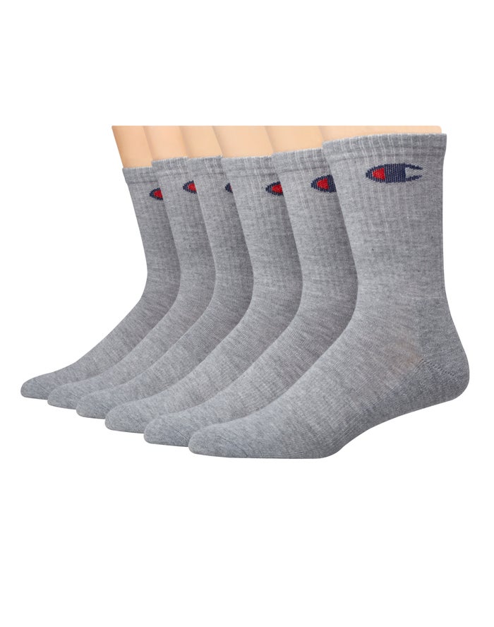 Calcetines Champion Mujer - Crew C Logo 6-Pairs ( Gris ) 1392054-UZ